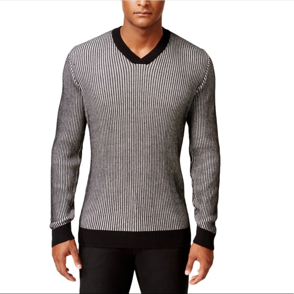 Alfani Mens V-neck Knit Sweater